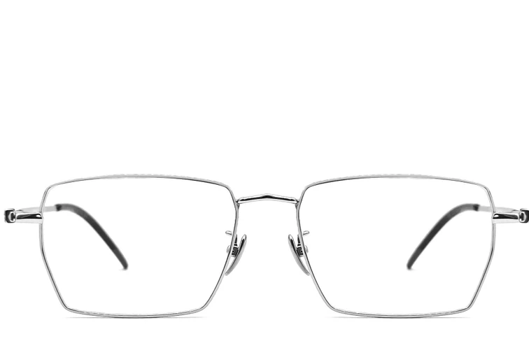 Rechthoekige zilveren titanium bril #BS0406-0189