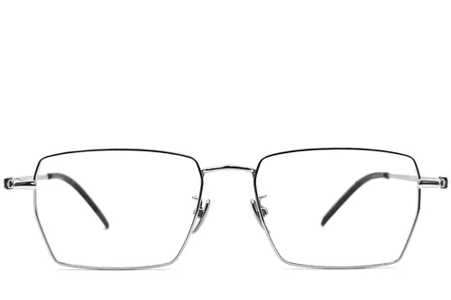Lunettes rectangulaires en titane argenté #BS0406-0190