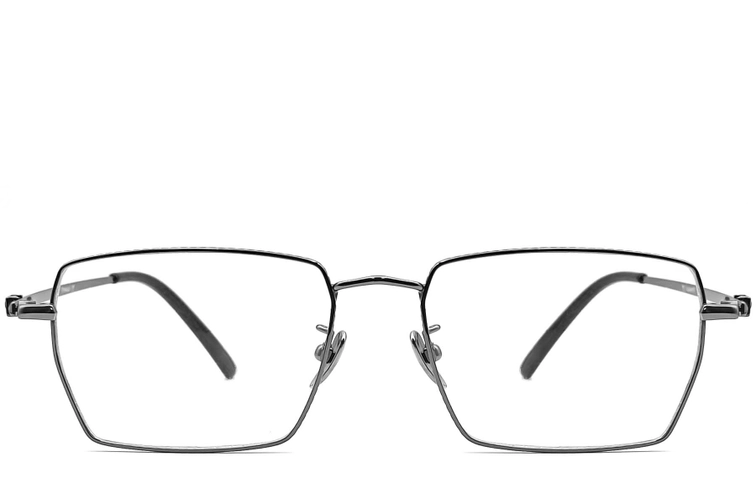 Gafas rectangulares de titanio gris #BS0406-0191