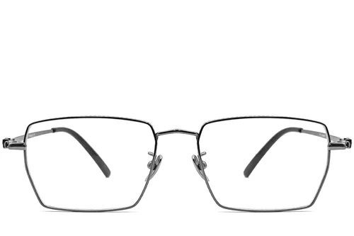Lunettes rectangulaires en titane gris #BS0406-0191