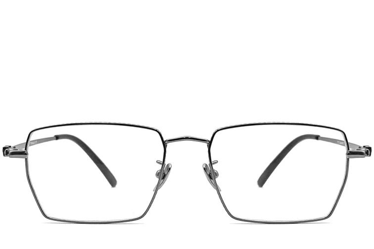 Rectangular Grey Titanium Glasses #BS0406-0191
