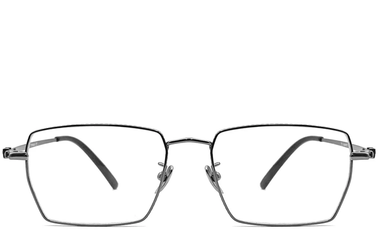 Gafas rectangulares de titanio gris #BS0406-0191
