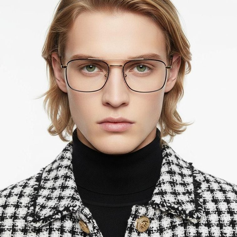 Aviator Golden Metal Glasses #BS0406-0193