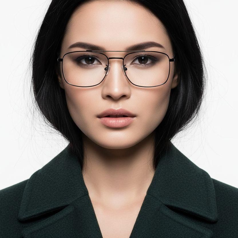 Gafas de aviador de metal negro #BS0406-0194