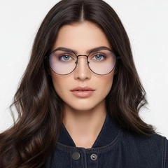 Gafas geométricas de metal negro #BS0406-0196