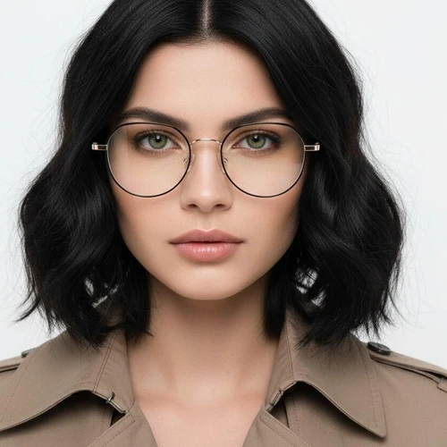 Gafas geométricas de metal rosa #BS0406-0197