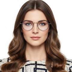 Gafas geométricas de metal plateado #BS0406-0198