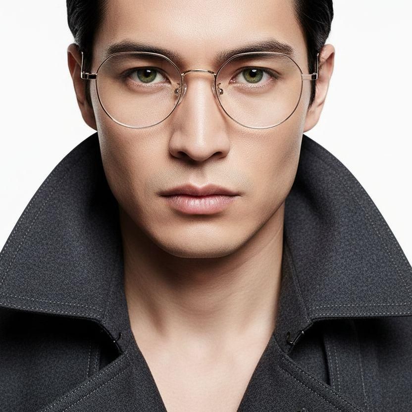 Occhiali geometrici in metallo rosa #BS0406-0199