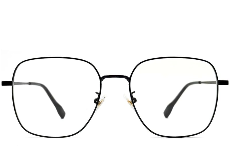 Rectangular Black Metal Glasses #BS0406-0201