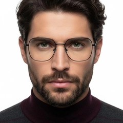 Occhiali rettangolari in metallo nero #BS0406-0201