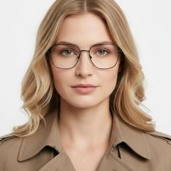 Occhiali rettangolari in metallo nero #BS0406-0201