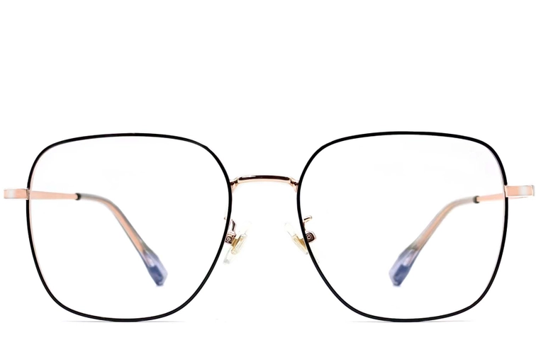 Rectangular Golden Metal Glasses #BS0406-0202