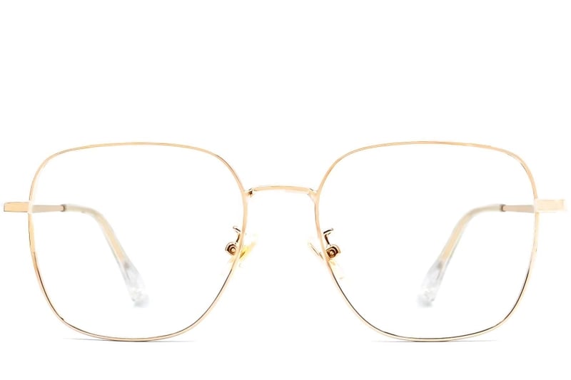 Rectangular Golden Metal Glasses #BS0406-0204
