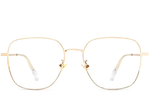 Rectangular Golden Metal Glasses #BS0406-0204