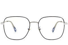 Rechthoekige zilveren metalen bril #BS0406-0205