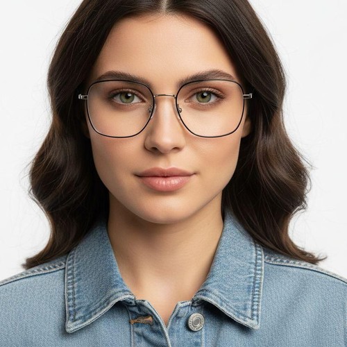 Rectangular Silver Metal Glasses #BS0406-0205