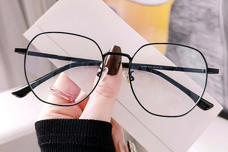 Gafas geométricas de metal negro #BS0406-0206