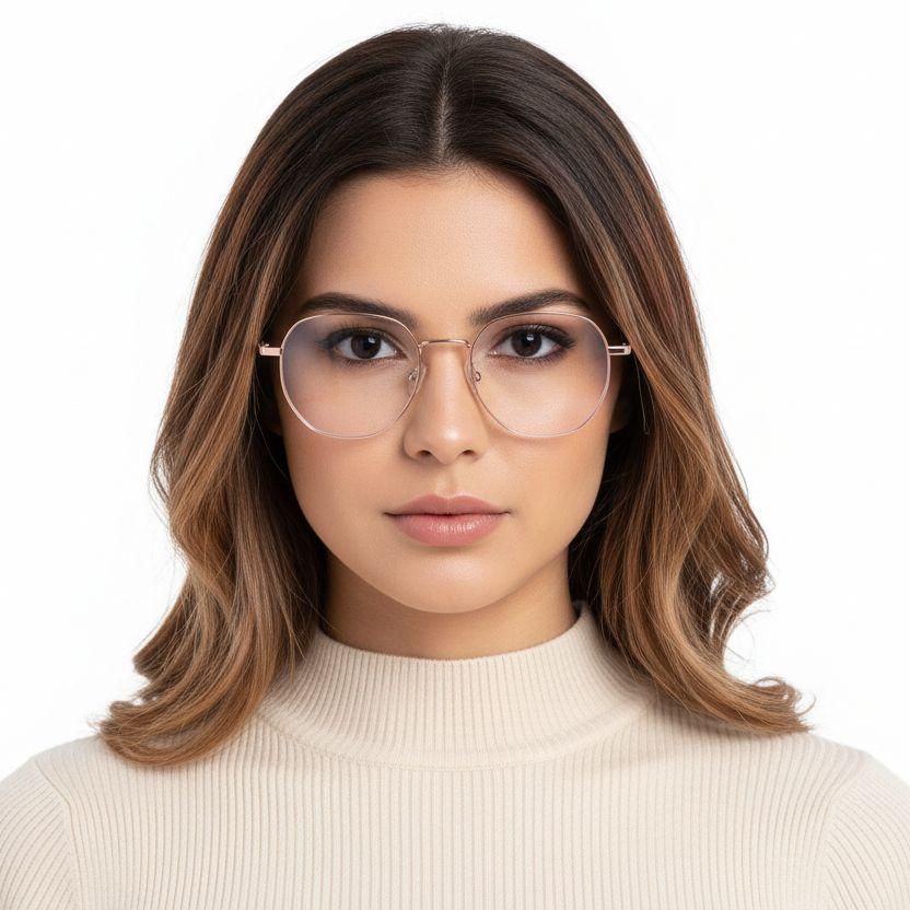 Geometric Pink Metal Glasses #BS0406-0208