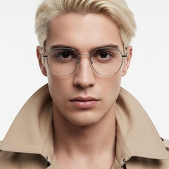 Gafas geométricas de metal plateado #BS0406-0209