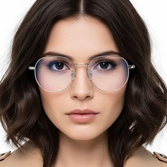 Gafas geométricas de metal plateado #BS0406-0209
