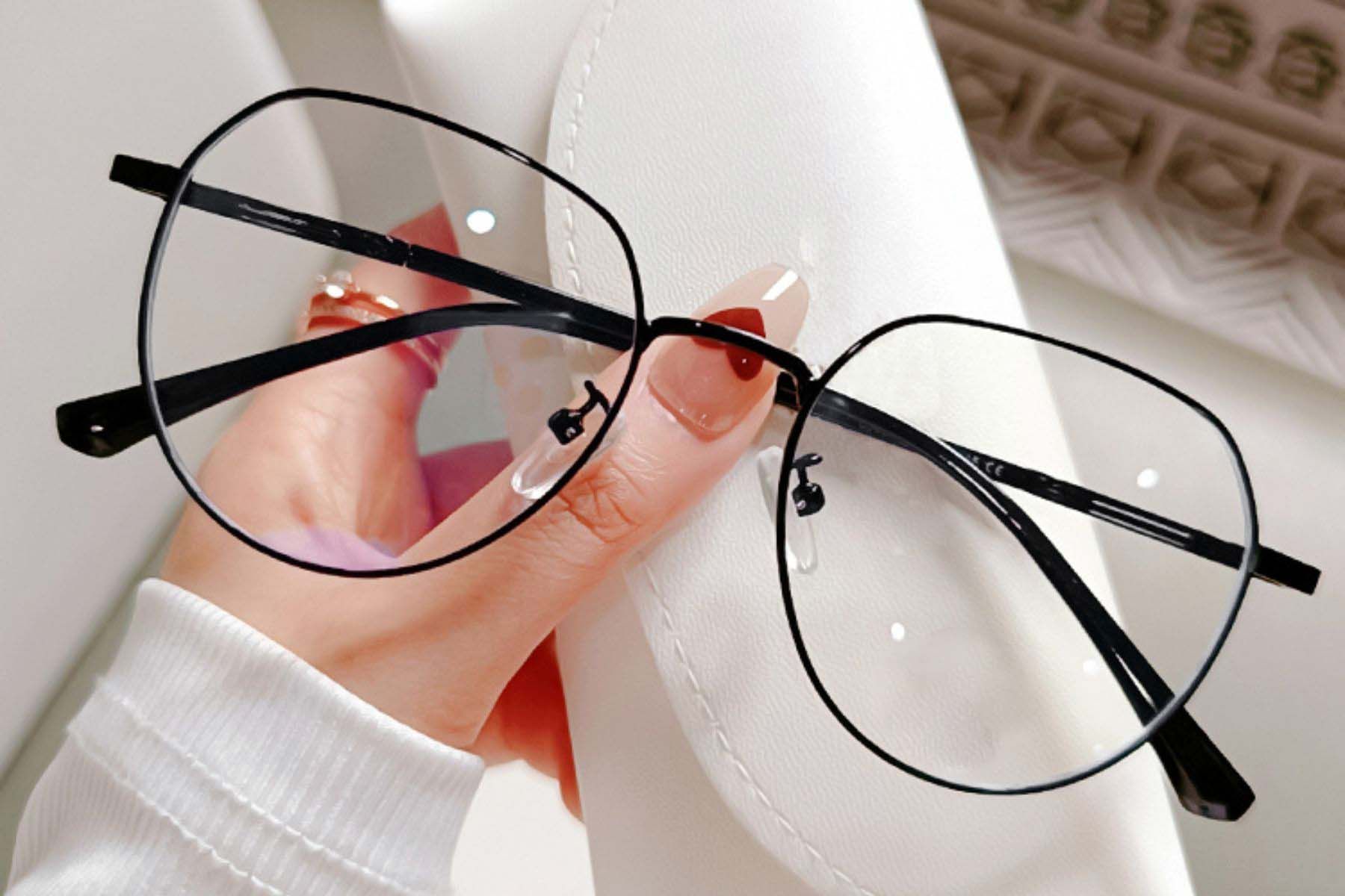 Gafas ovaladas de metal negro #BS0406-0211