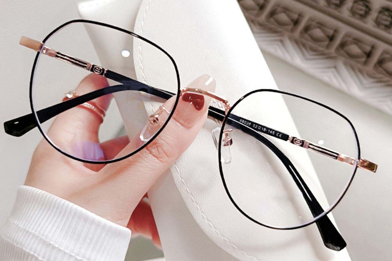 Oval Golden Metal Glasses #BS0406-0212