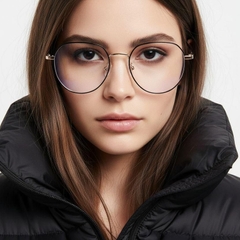 Oval Golden Metal Glasses #BS0406-0212