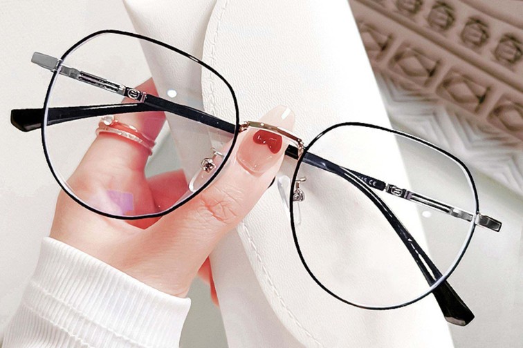 Lunettes ovales en métal argenté #BS0406-0213