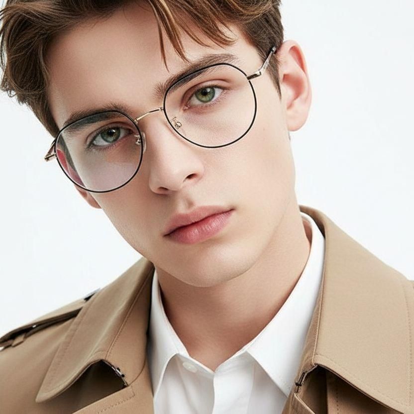 Gafas ovaladas de metal plateado #BS0406-0213