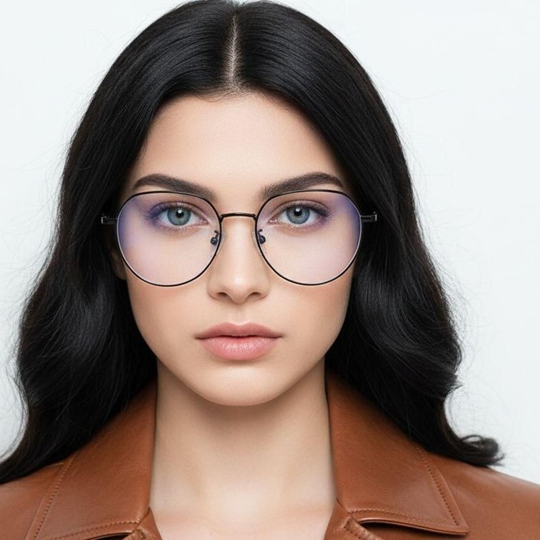 Lunettes ovales en métal argenté #BS0406-0213