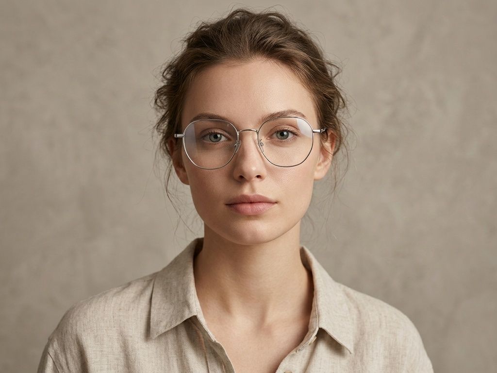 Oval Silver Metal Glasses #BS0406-0215
