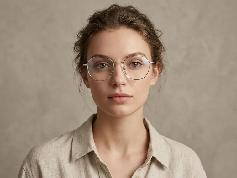 Oval Silver Metal Glasses #BS0406-0215