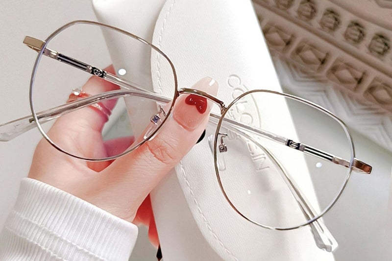 Oval Silver Metal Glasses #BS0406-0215