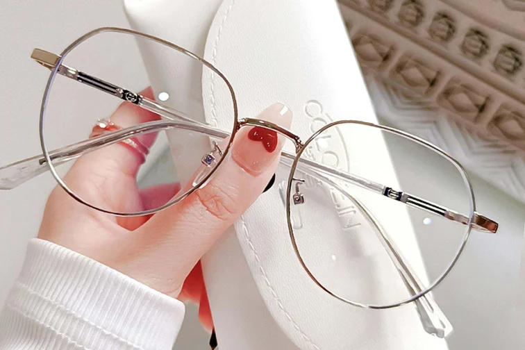 Oval Silver Metal Glasses #BS0406-0215