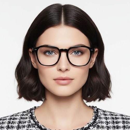 Lunettes rectangulaires noires TR90 #BS0406-0218