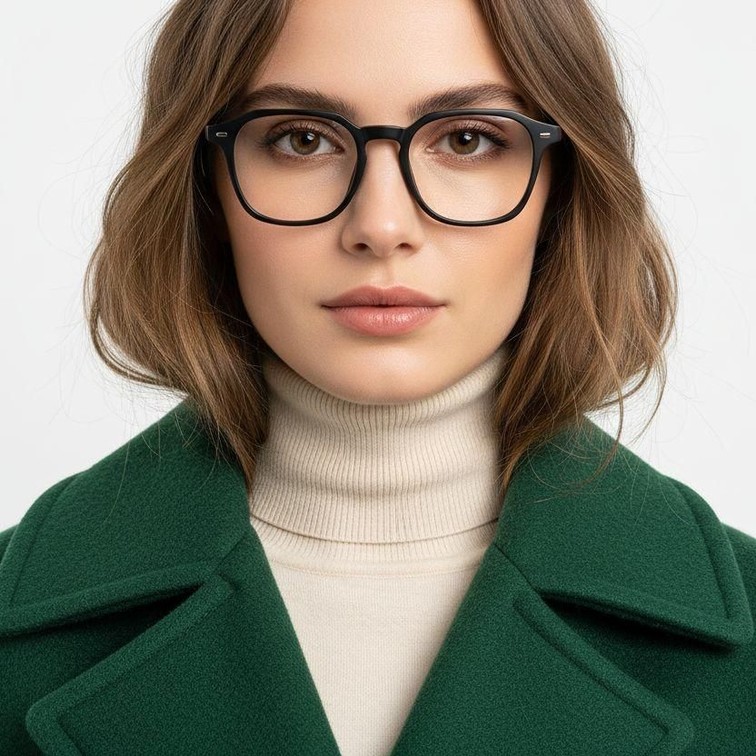 Lunettes rectangulaires noires TR90 #BS0406-0219
