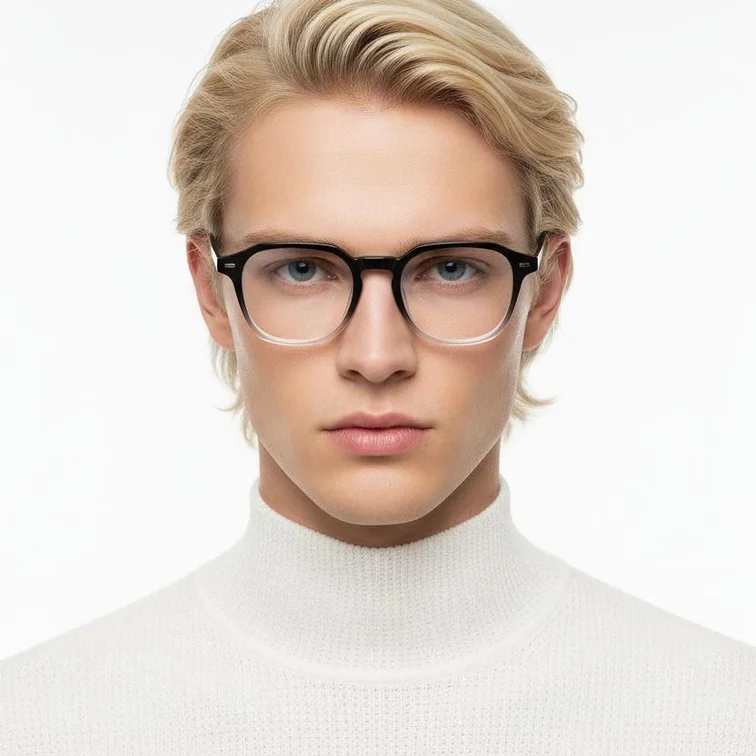 Rechteckige schwarze TR90-Brille #BS0406-0220