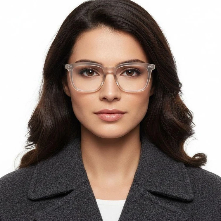 Rechteckige graue TR90-Brille #BS0406-0226