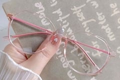 Geometric Pink TR90 Kids Glasses #BS0406-0237
