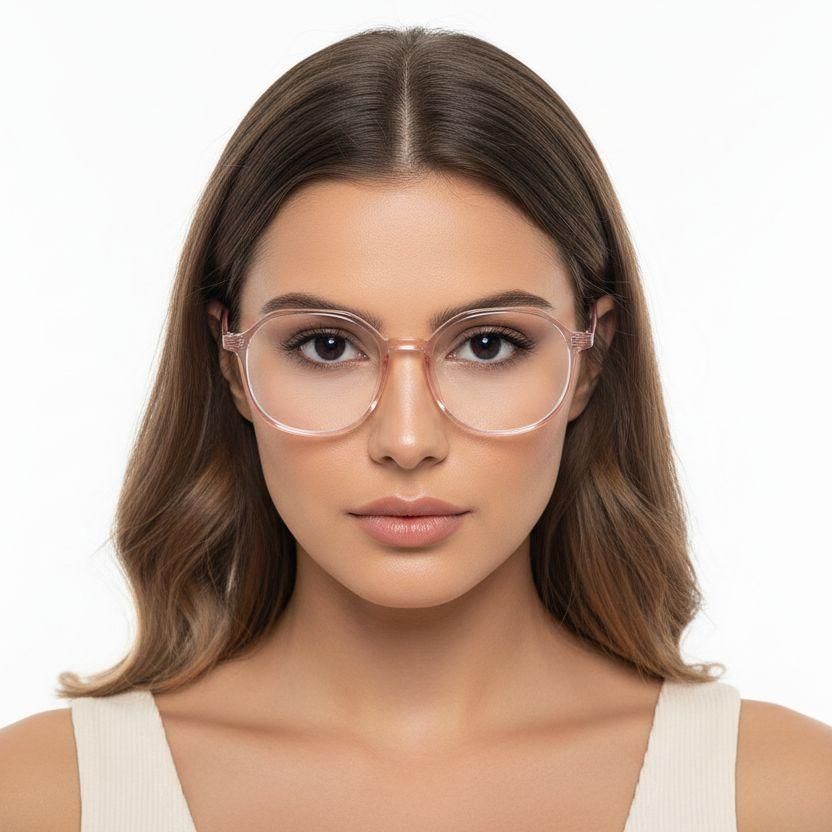 Gafas geométricas TR90 para niños en color rosa #BS0406-0237