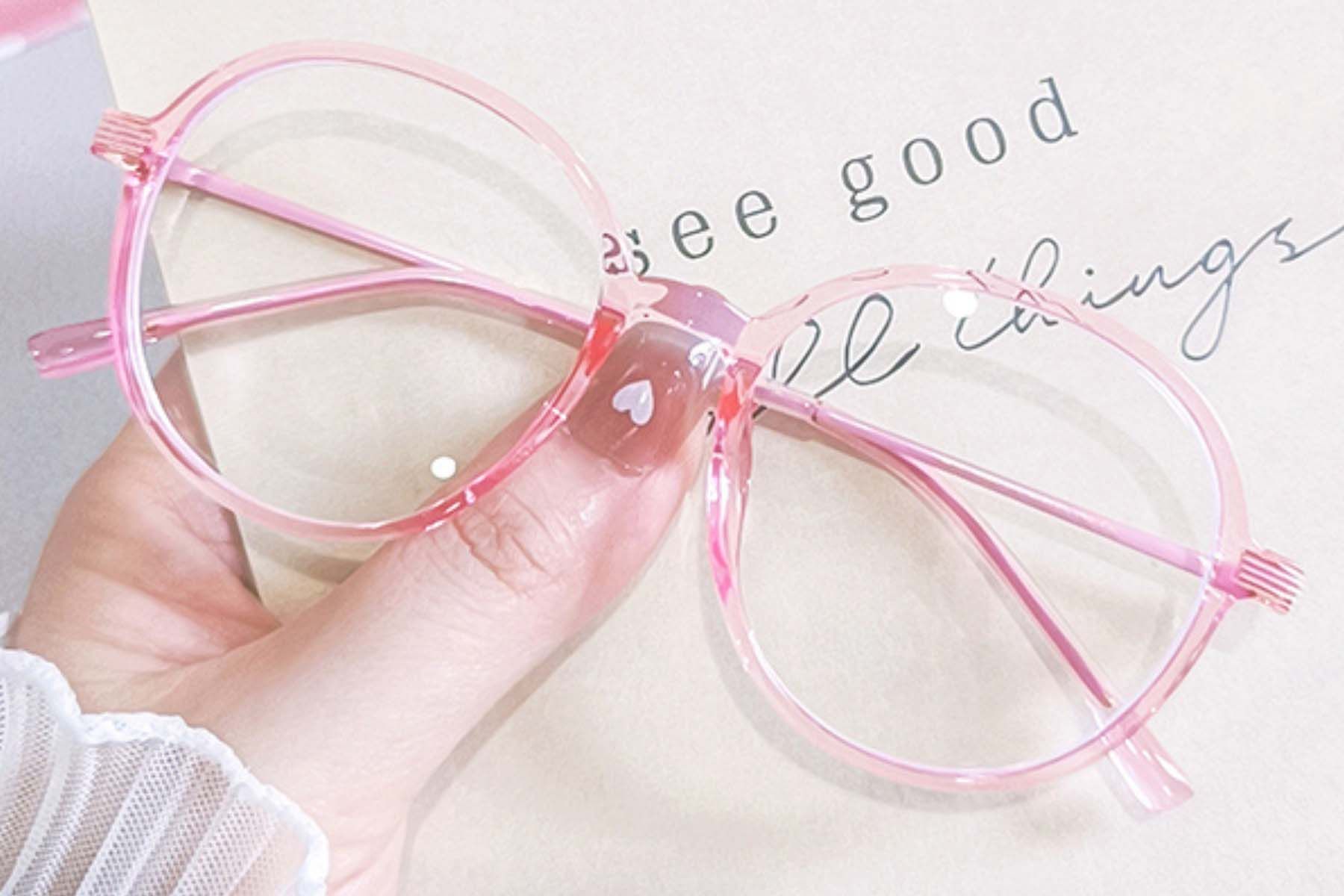 Gafas ovaladas TR90 para niños en color rosa #BS0406-0242