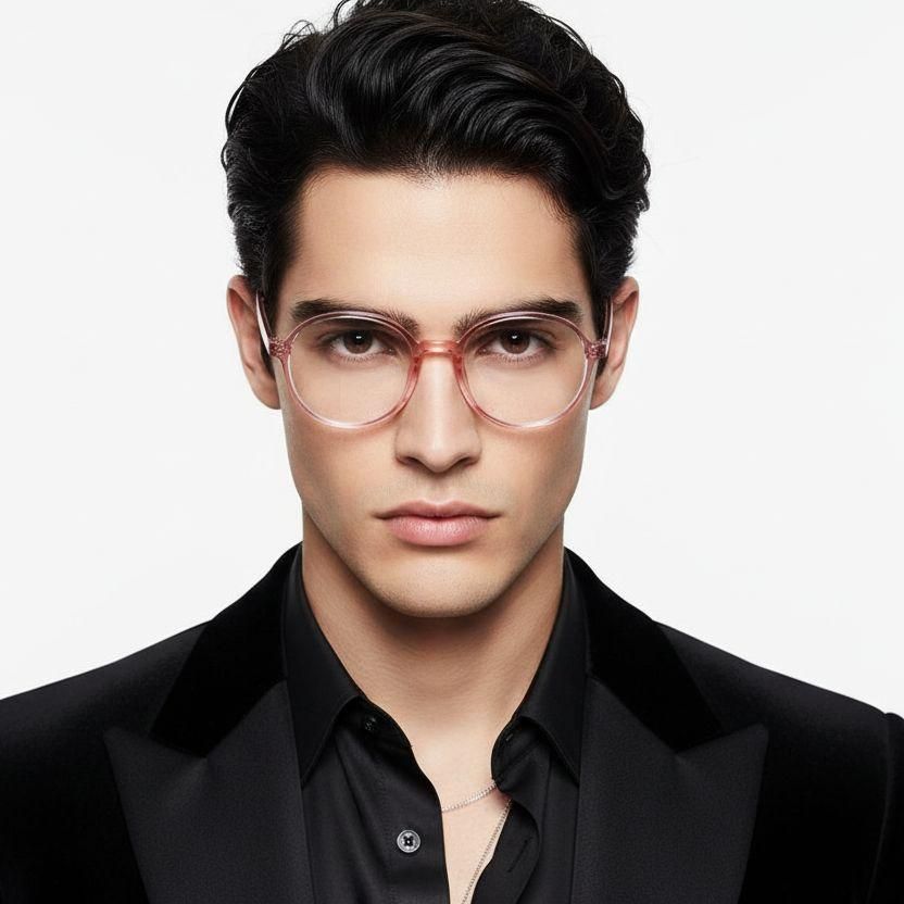 Gafas ovaladas TR90 para niños en color rosa #BS0406-0242