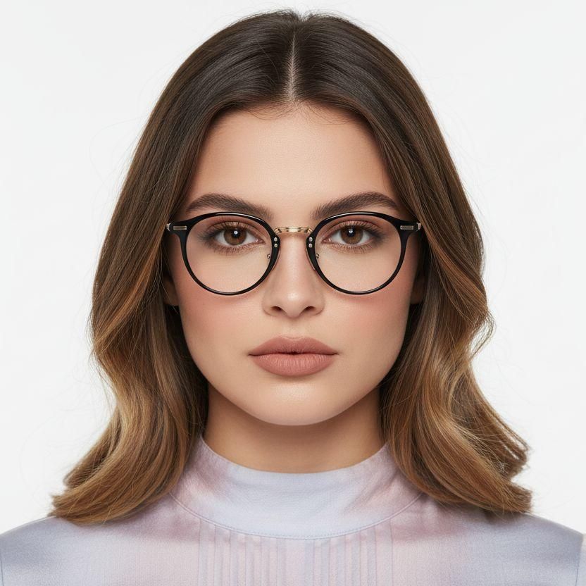 Gafas ovaladas de metal dorado #BS0406-0245