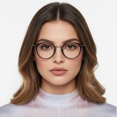 Gafas ovaladas de metal dorado #BS0406-0245