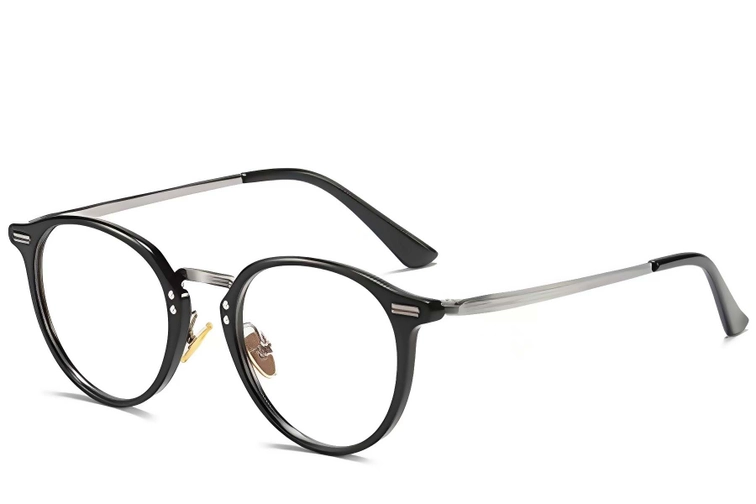 Oval Silver Metal Glasses #BS0406-0246