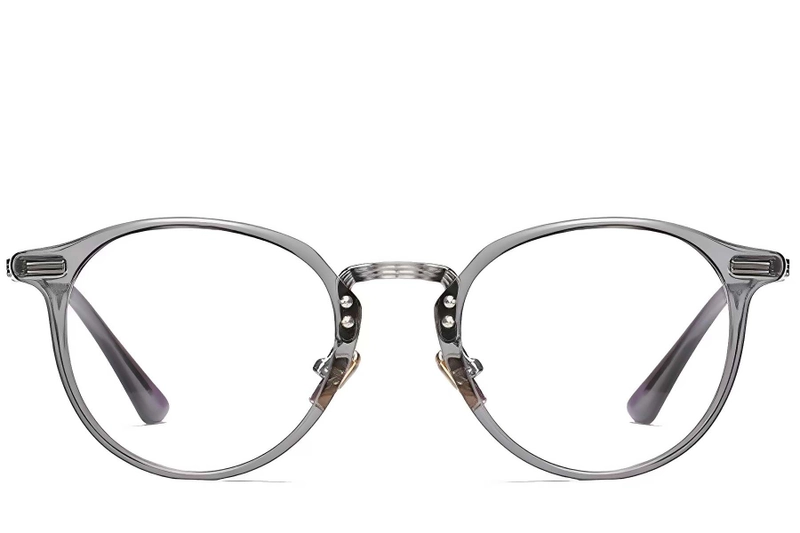 Oval Grey Metal Glasses #BS0406-0247