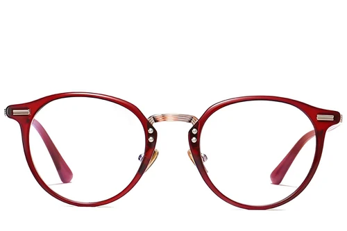 Oval Red Metal Glasses #BS0406-0248