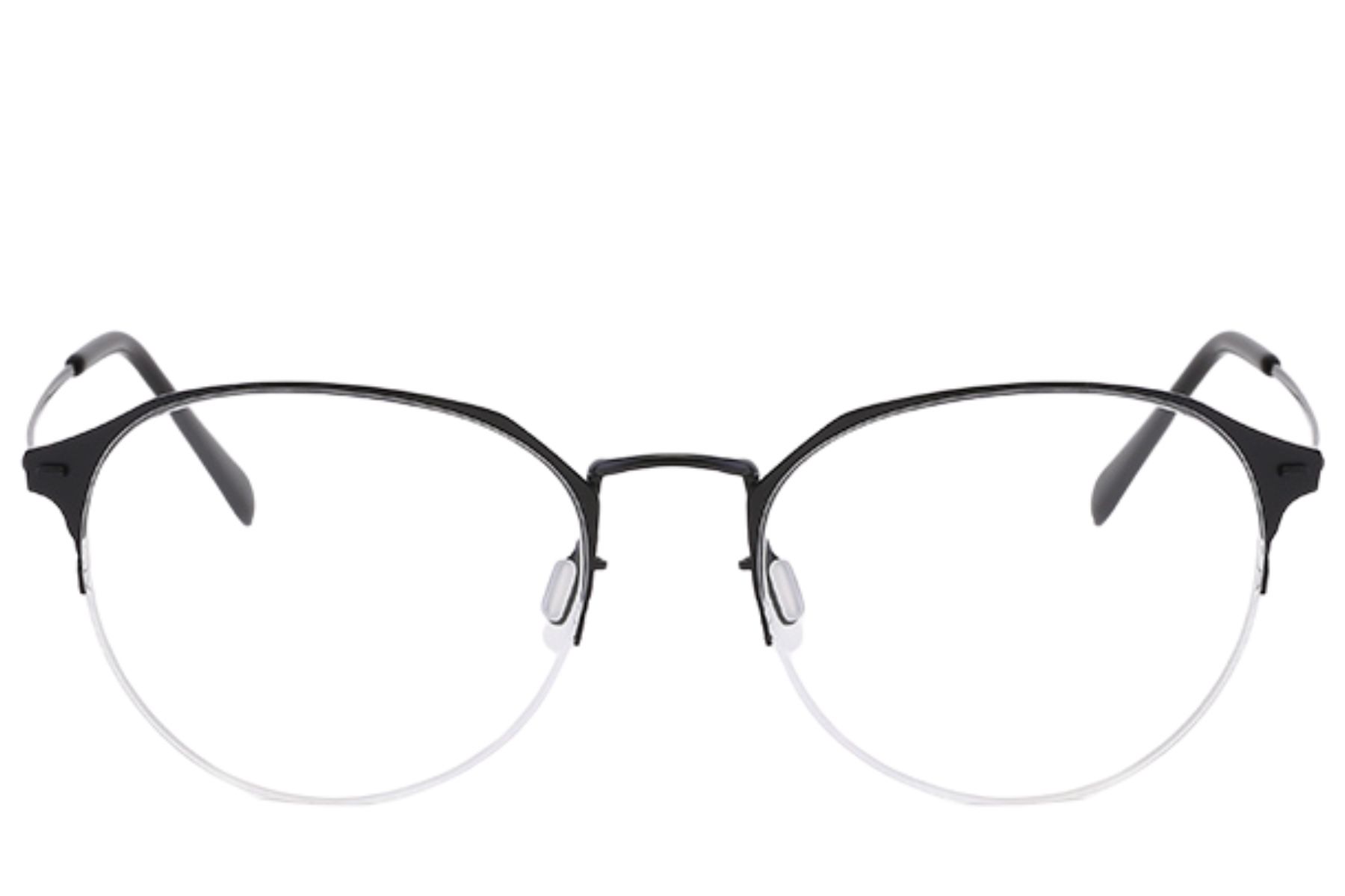 Halbrandlose schwarze Metallbrille #BS0406-0249