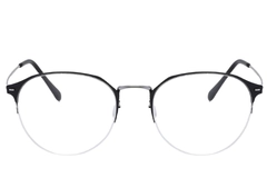 Semi-rimless Silver Metal Glasses #BS0406-0251