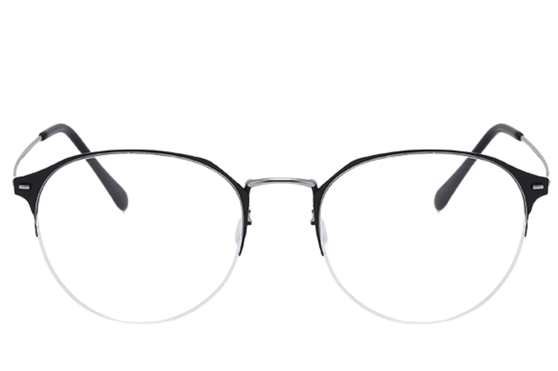 Semi-rimless Silver Metal Glasses #BS0406-0251